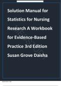 Solution Manual For Statistics for Nursing Research&colon; A Workbook for Evidence-Based Practice 3rd Edition by Susan K&period; Grove &vert;&vert;ISBN&colon;9780323654111