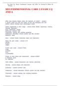MULTIDIMENSIONAL CARE 1 EXAM 1 Q AND A