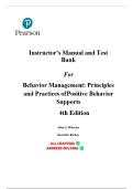 INSTRUCTOR&rsquo;S MANUAL & TEST BANK &lpar;COMBINED&rpar; &mdash; Behavior Management&colon; Principles and Practices of Positive Behavior Supports&comma; 4th Edition &mdash; John J&period; Wheeler & David Dean Richey &mdash; ISBN 9780137413065 