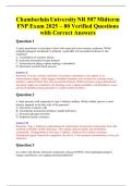 Chamberlain University NR 507 Midterm FNP Exam 2025 &ndash; 80 Verified Questions with Correct Answers