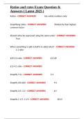 Ratios and rates Exam Question & Answers &lpar; Latest 2025 &rpar;&period;docx