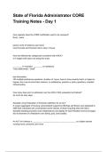 State of Florida Administrator CORE Training Notes - Day 1 Questions and Answers with Explanations &lpar;2026&sol;2027&rpar;