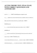 ACCESS THEORY TEST- FINAL EXAM WITH CORRECT QUESTIONS AND ANSWERS 2025