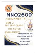 MNO2609 Assignment 4 &lpar;COMPLETE ANSWERS&rpar; Semester 2 2025 - DUE 22 September 2025