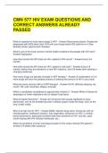 CMN 577 HIV EXAM QUESTIONS AND CORRECT ANSWERS ALREADY PASSED 