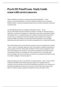 Psych 201 Final Exam- Study Guide exam with correct answers&period;
