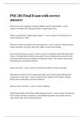 PSE 201 Final Exam with correct answers