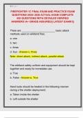 FIREFIGHTER 1C FINAL EXAM AND PRACTICE EXAM  QUESTIONS 2025&sol; 2026 ACTUAL EXAM COMPLETE  450 QUESTIONS WITH DETAILED VERIFIED  ANSWERS &sol;A&plus; GRADE ASSURED&vert;&vert; LATEST EXAM&excl;&excl;&vert;&vert; 