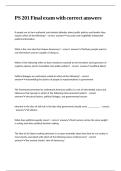 PS 201 Final exam with correct answers