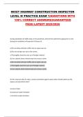 NICET HIGHWAY CONSTRUCTION INSPECTOR LEVEL III PRACTICE EXAM 1&vert;QUESTIONS WITH 100&percnt; CORRECT ANSWERS&vert;GUARANTEED PASS&vert; LATEST 2025&sol;2026
