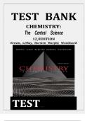 TEST BANK for CHEMISTRY&colon; The Central Science 12th Edition by Brown&comma; LeMay&comma; Bursten Murphy Woodward ISBN 9780321696724 Chapter 1-24 &vert; Complete Guide A&plus;
