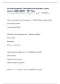 RV Fundamentals Questions and Answers Latest Version &lpar;2024&sol;2025&rpar; 100&percnt; Pass