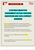 C100 WGU OBJECTIVE ASSESSMENT ACTUAL 2025&sol;2026 QUESTIONS AND 100&percnt; CORRECT ANSWERS