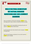 WGU C182 FINAL EXAM STUDY SET ACTUAL 2025&sol;2026 QUESTIONS AND 100&percnt; CORRECT ANSWERS