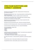 CRNI EXAM QUESTIONS AND CORRECT ANSWERS