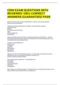 CRNI EXAM QUESTIONS WITH REVIEWED 100 CORRECT ANSWERS GUARANTEED PASS