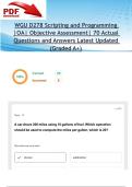 WGU D278 Scripting and Programming &vert;OA&vert; Objective Assessment&vert; 70 Actual Questions and Answers Latest Updated 2025&sol;2026 &lpar;Graded A&plus;&rpar;