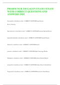 PHARM NUR 210 GALEN EXAM 3 EXAM WITH CORRECT QUESTIONS AND ANSWERS 2025