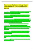 Rasmussen Pathophysiology Exam 2 Questions With Complete Solutions &vert; Verified