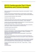 ECCO Cardiovascular Part 3 Exam Questions and Correct Answers