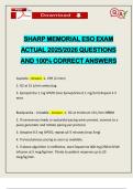 SHARP MEMORIAL ESO EXAM ACTUAL 2025&sol;2026 QUESTIONS AND 100&percnt; CORRECT ANSWERS