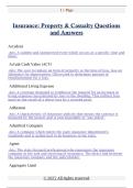 Insurance&colon; Property & Casualty Questions  and Answers 