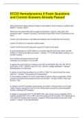 ECCO Hemodynamics II Exam Questions and Correct Answers Already Passed
