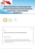 WGU D333 Ethics in Technology &vert; OA &vert; Objective Assessment &vert; Actual Questions and Answers Latest Updated 2025&sol;2026 &lpar;Graded A&plus;&rpar; &ndash; Version 1