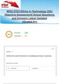 WGU D333 Ethics in Technology &vert; OA &vert; Objective Assessment &vert; Actual Questions and Answers Latest Updated 2025&sol;2026 &lpar;Graded A&plus;&rpar; &ndash; Version 2
