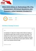 WGU D333 Ethics in Technology &vert; PA &vert; Pre-Assessment &vert; 60 Actual Questions and Answers Latest Updated 2025&sol;2026 &lpar;Graded A&plus;&rpar; &ndash; Version 1