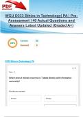 WGU D333 Ethics in Technology &vert; PA &vert; Pre-Assessment &vert; 40 Actual Questions and Answers Latest Updated 2025&sol;2026 &lpar;Graded A&plus;&rpar; &ndash; Version 2