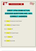 CREST CPSA EXAM ACTUAL 2025&sol;2026 QUESTIONS AND 100&percnt; CORRECT ANSWERS