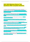 UHC 2025 Medicare Basics Test Questions With Complete Solutions