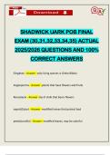 SHADWICK UARK POB FINAL EXAM &lpar;30&comma;31&comma;32&comma;33&comma;34&comma;35&rpar; ACTUAL 2025&sol;2026 QUESTIONS AND 100&percnt; CORRECT ANSWERS