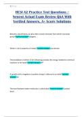 HESI A2 Practice Test Questions / Newest Actual Exam Review Q&A With Verified Answers, A+ Score Solutions