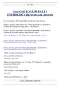 Irene Gold BOARDS PART 1  PHYSIOLOGY Questions and Answers 