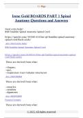 Irene Gold BOARDS PART 1 Spinal  Anatomy Questions and Answers 
