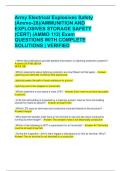 Army Electrical Explosives Safety &lpar;Ammo-28&rpar;&sol;AMMUNITION AND EXPLOSIVES STORAGE SAFETY &lpar;CERT&rpar; &lpar;AMMO 112&rpar; Exam QUESTIONS WITH COMPLETE SOLUTIONS &vert; VERIFIED