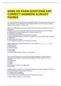 NAMS 205 EXAM QUESTIONS AND CORRECT ANSWERS ALREADY PASSED