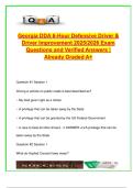 Georgia Defensive Driving Exam Guide 2025&sol;2026 &ndash; 125&plus; Verified Q&A &vert; Topics&colon; DUI&comma; Speeding&comma; Distractions&comma; Safety Laws&comma; Vehicle Handling &vert; Georgia DDS