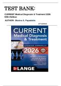 Test Bank For Current Medical Diagnosis & Treatment 2026&comma; 65th Edition By  Maxine A&period; Papadakis &vert;Latest 2026 With All Chapters 1-42 Well Covered&period;