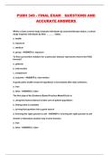PUBH 349 - FINAL EXAM  QUESTIONS AND ACCURATE ANSWERS 