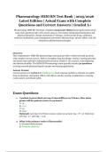 Pharmacology HESI RN Test Bank &vert; 2025&sol;2026 Latest Edition &vert; Actual Exam with Complete Questions and Correct Answers &vert; Graded A&plus;