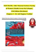 Olds' Maternal-Newborn Nursing & Women's Health Across the Lifespan&comma; 11th Edition Test Bank &ndash; Davidson &lpar;All Chapters Covered&rpar;