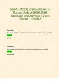 ASVAB MEPS Practice Exam V1 &lpar;Latest Update 2025 &sol; 2026&rpar; Questions and Answers &vert; 100&percnt; Correct &vert; Grade A