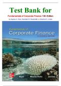 Test Bank for Fundamentals of Corporate Finance 13th Edition by Stephen A&period; Ross&comma; Randolph W&period; Westerfield and Bradford D&period; Jordan isbn-9781260772395