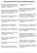 POST EXAM PRACTICE TEST WITH VERIFIED ANSWERS