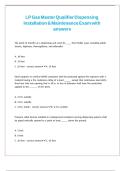 LP Gas Master Qualifier Dispensing Installation & Maintenance Exam with answers 