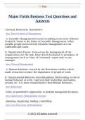 Major Fields Business Test Questions and  Answers