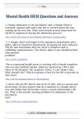 Mental Health HESI Questions and Answers 